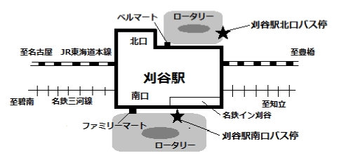 地図：公共施設連絡バス乗り場