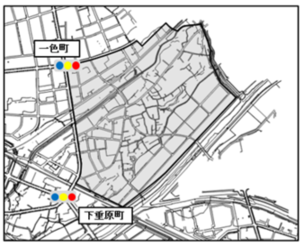 重原地区におけるゾーン30の地図