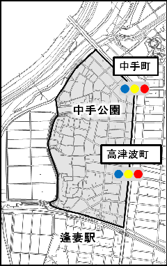 高津波地区におけるゾーン30の地図