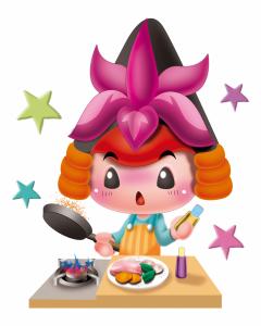 イラスト:料理をするかつなり君