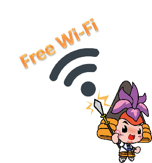 イラスト：かつなりくん　FREE Wi-Fi