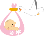 イラスト：乳児とコウノトリ