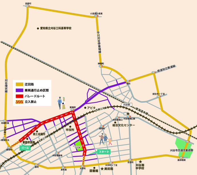 交通規制の範囲の図